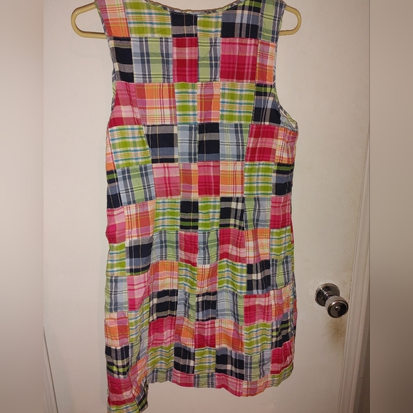 LL Bean Madras Plaid Patchwork Dress Sz.10P - Picture 6 of 8